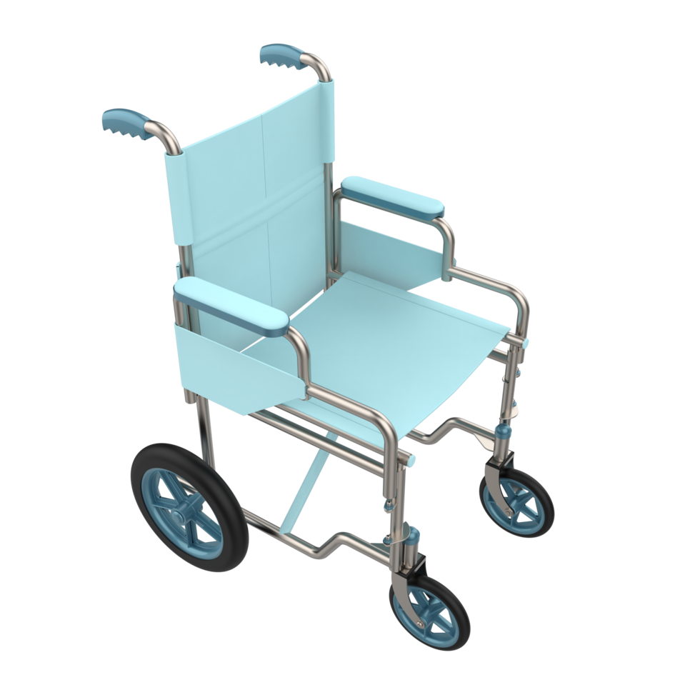 Hospital wheelchair isolated on background. 3d rendering - illustration png