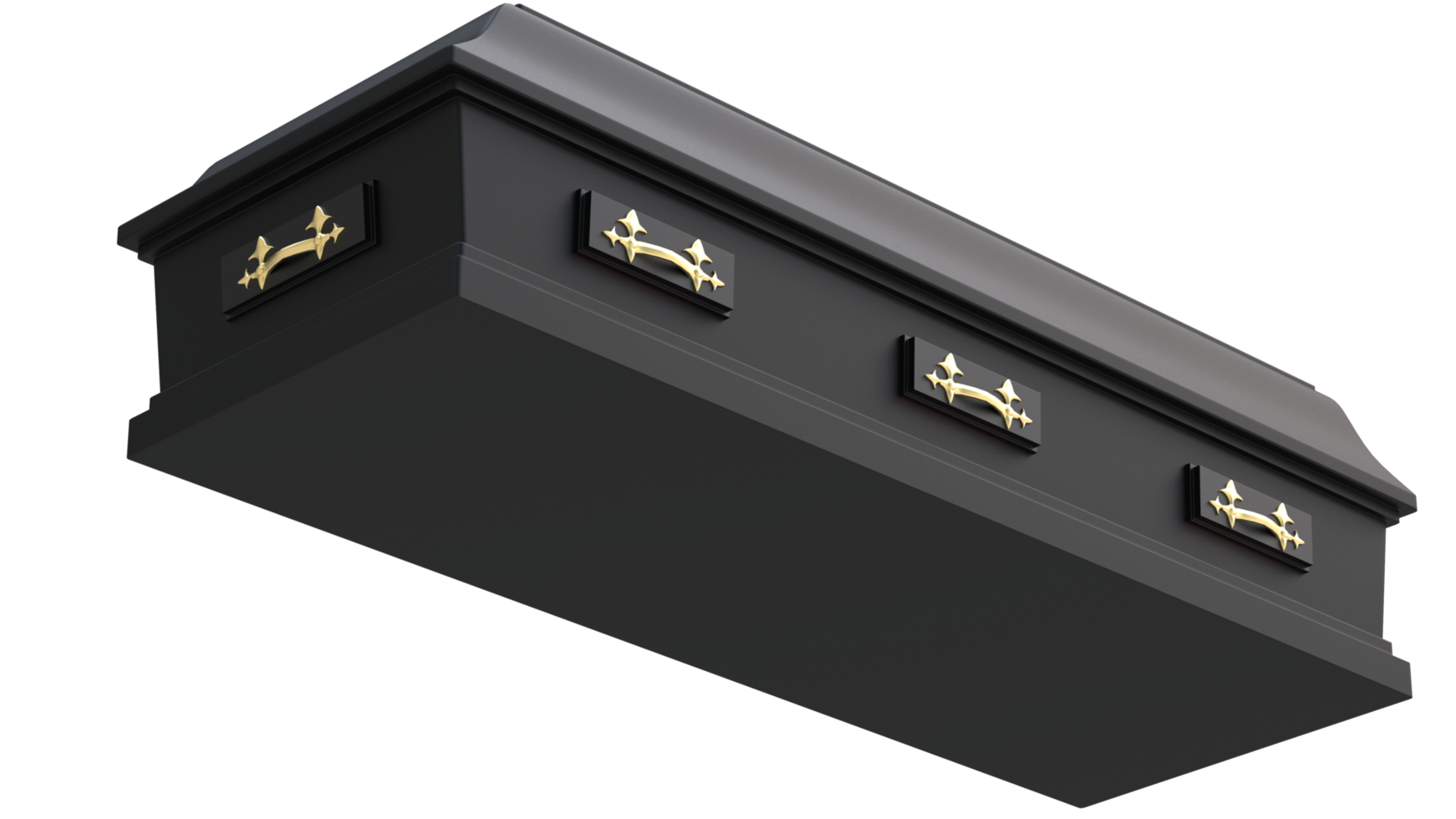 Closed coffin isolated on background. 3d rendering - illustration png