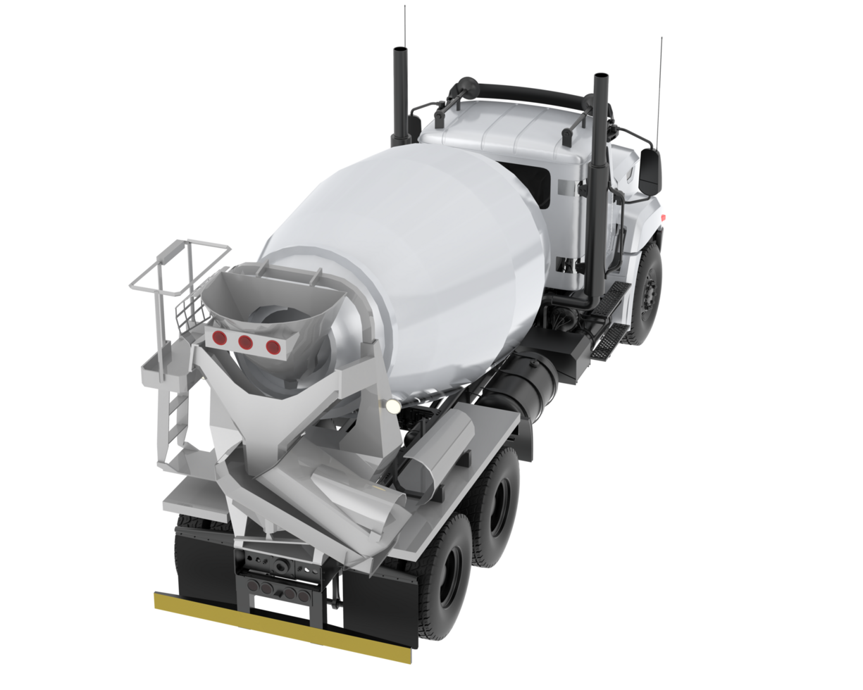 Concrete mixer truck isolated on background. 3d rendering - illustration png