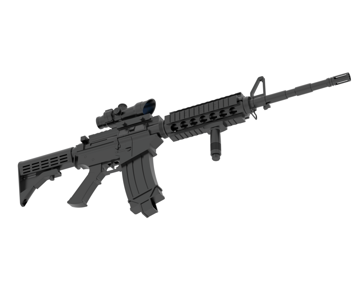 Firearm isolated on background. 3d rendering - illustration png