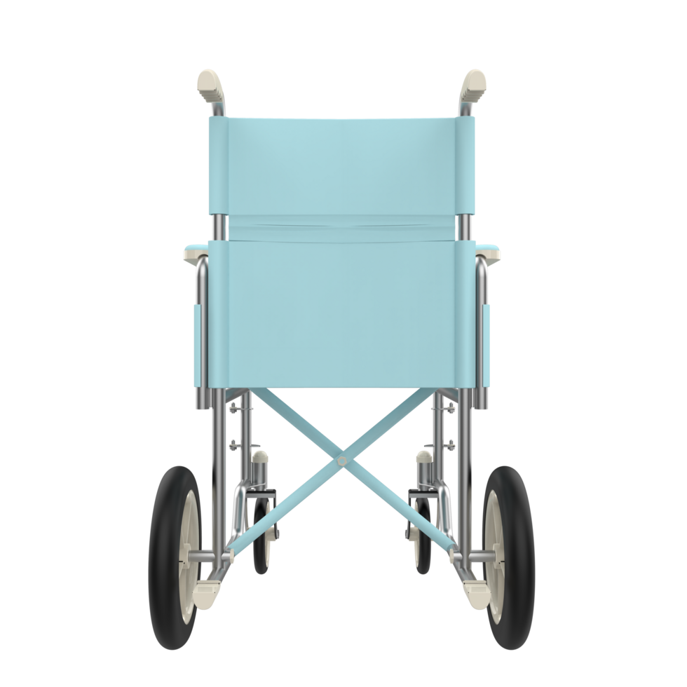 Hospital wheelchair isolated on background. 3d rendering - illustration png