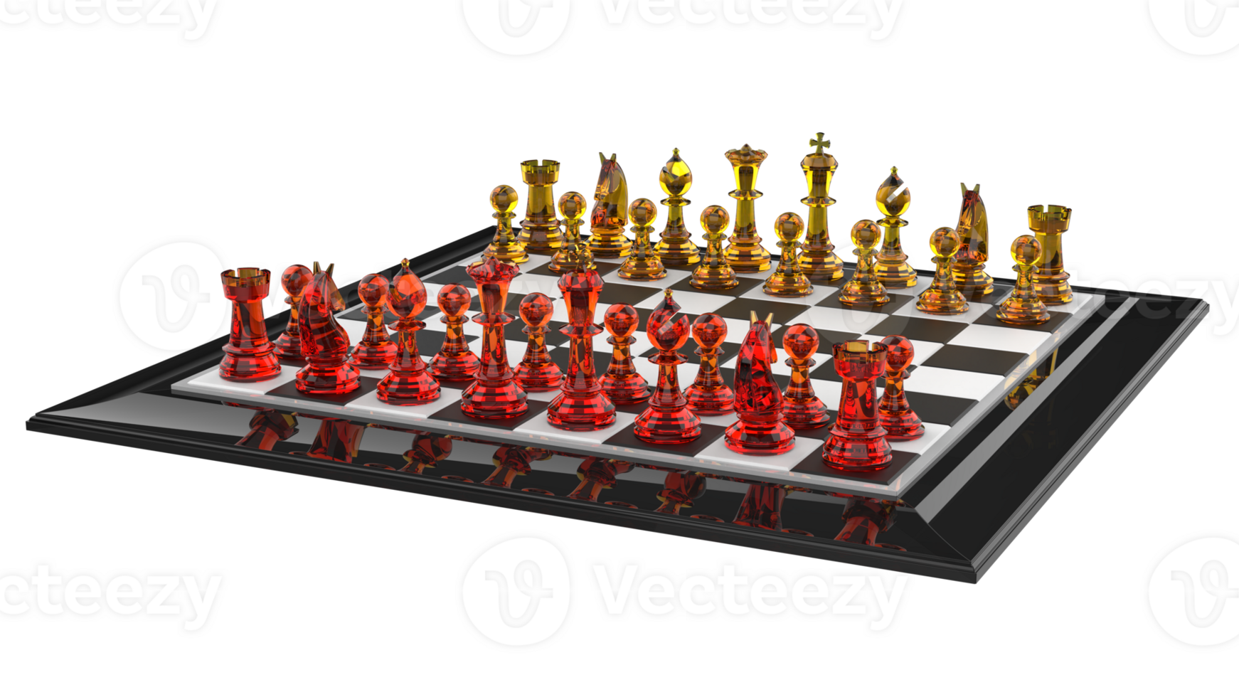 Chess board isolated on background. Ideal for large publications or printing. 3d rendering - illustration png