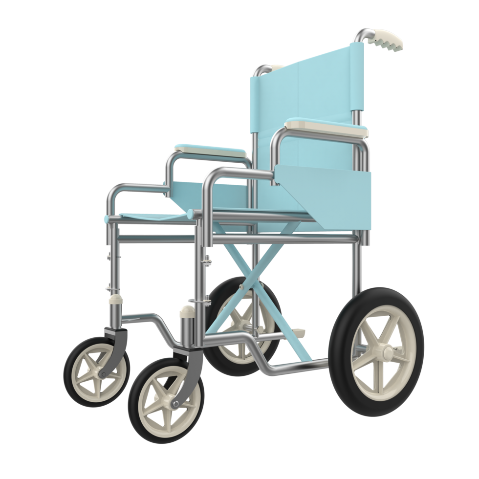 Hospital wheelchair isolated on background. 3d rendering - illustration png
