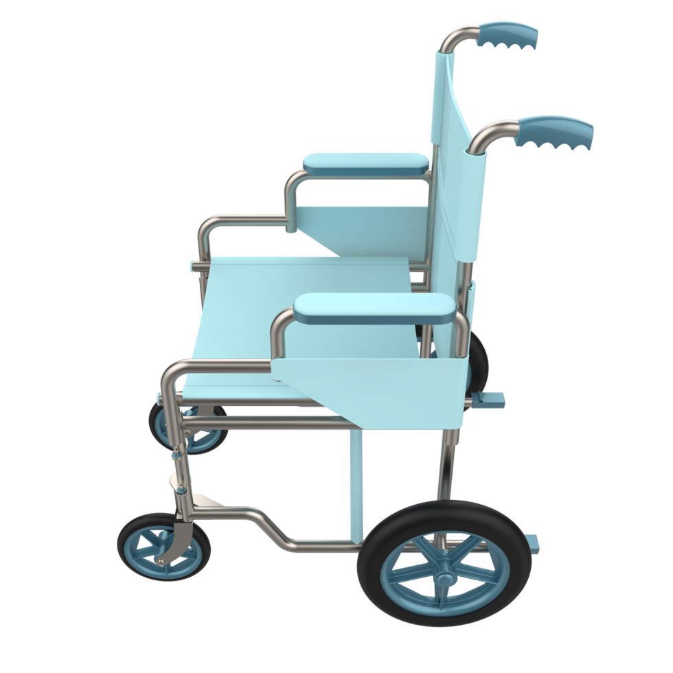 Hospital wheelchair isolated on background. 3d rendering - illustration png