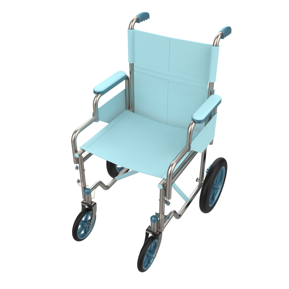 Hospital wheelchair isolated on background. 3d rendering - illustration png