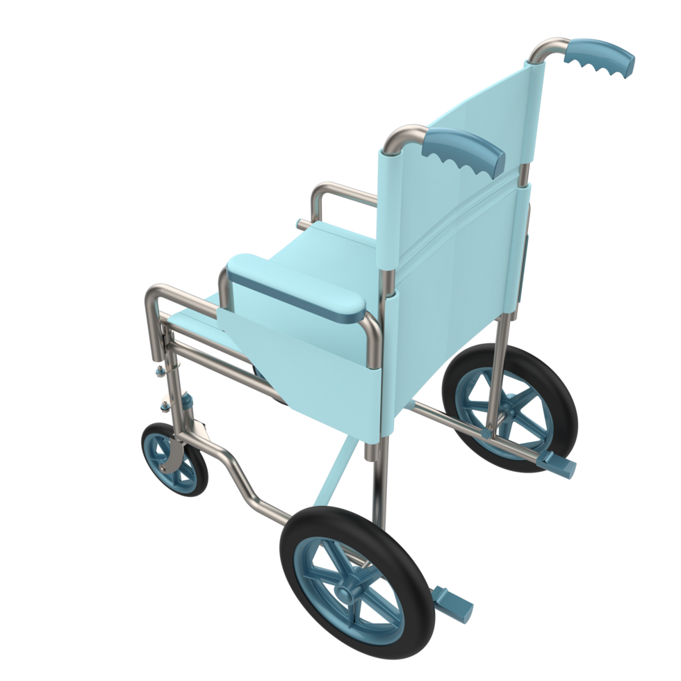 Hospital wheelchair isolated on background. 3d rendering - illustration png
