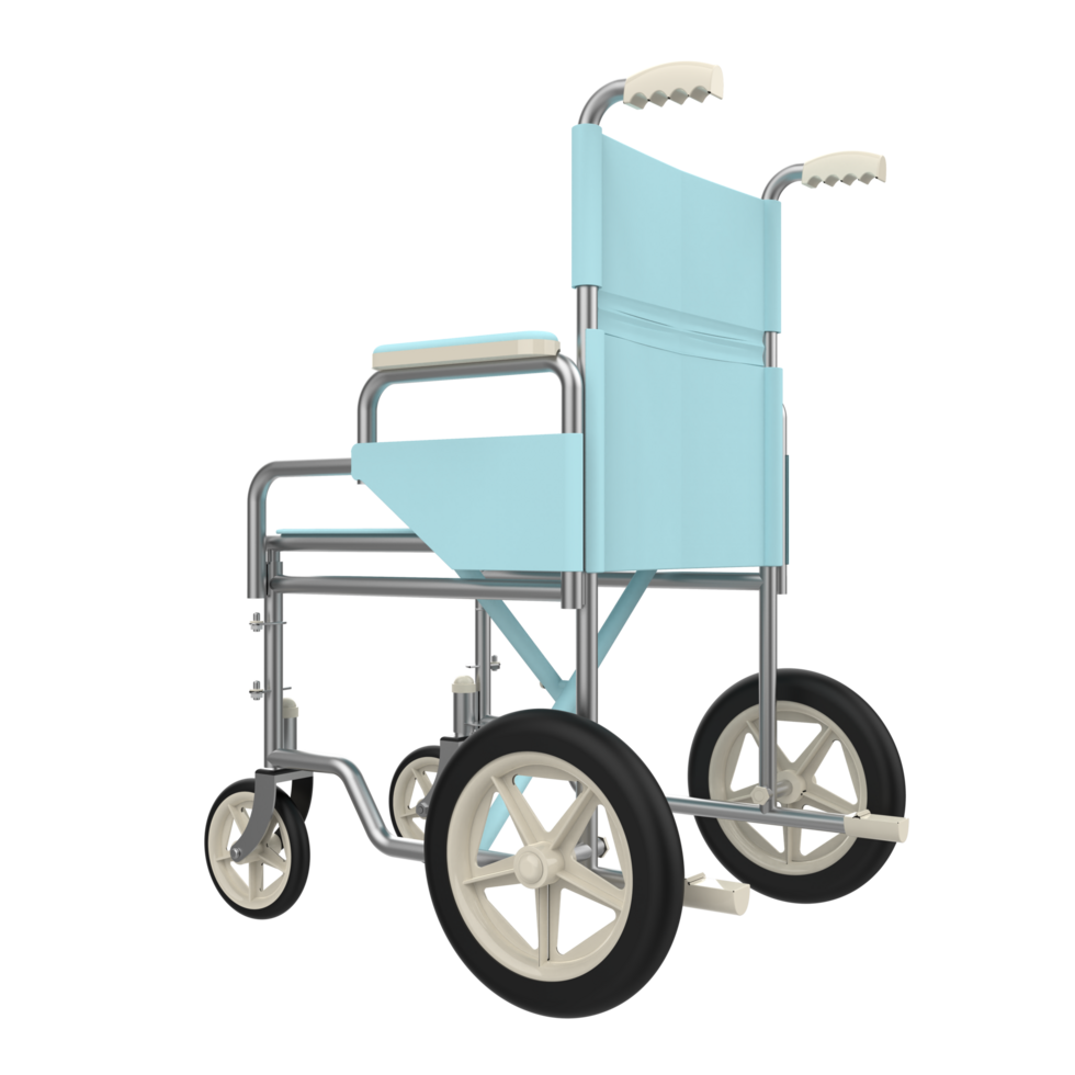 Hospital wheelchair isolated on background. 3d rendering - illustration png