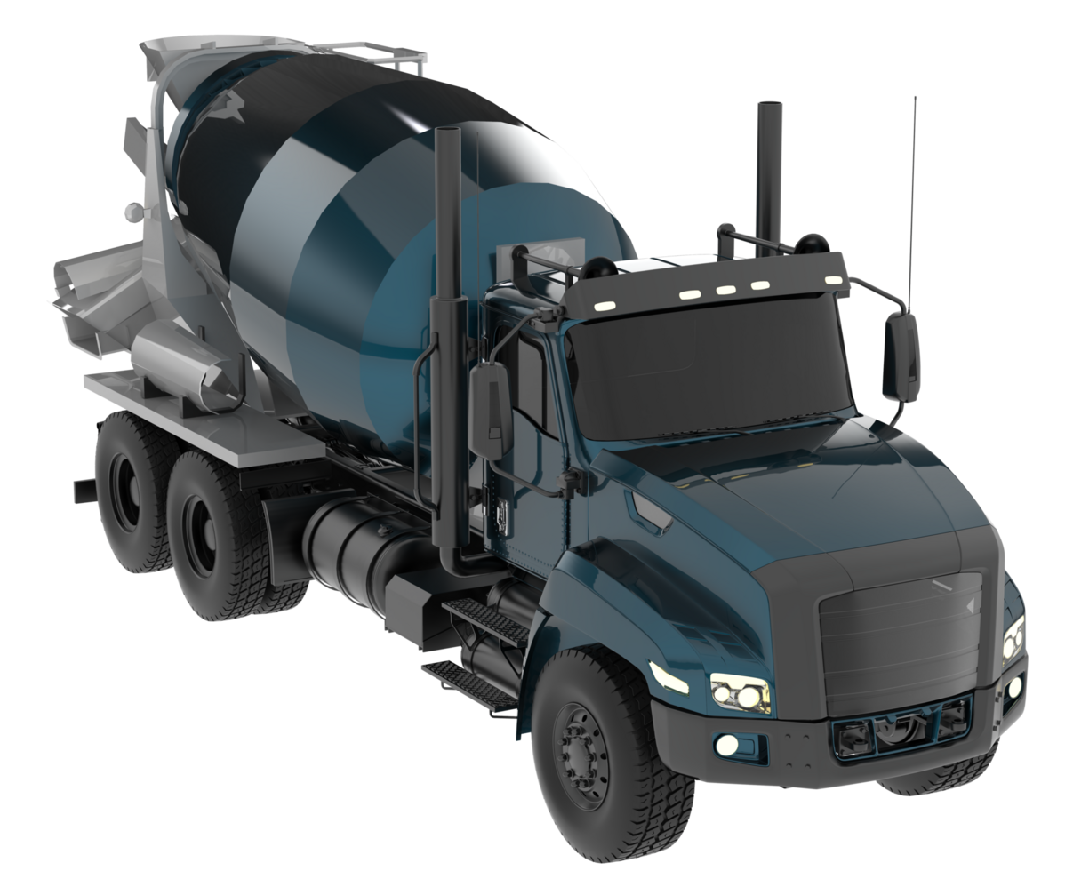 Concrete mixer truck isolated on background. 3d rendering - illustration png