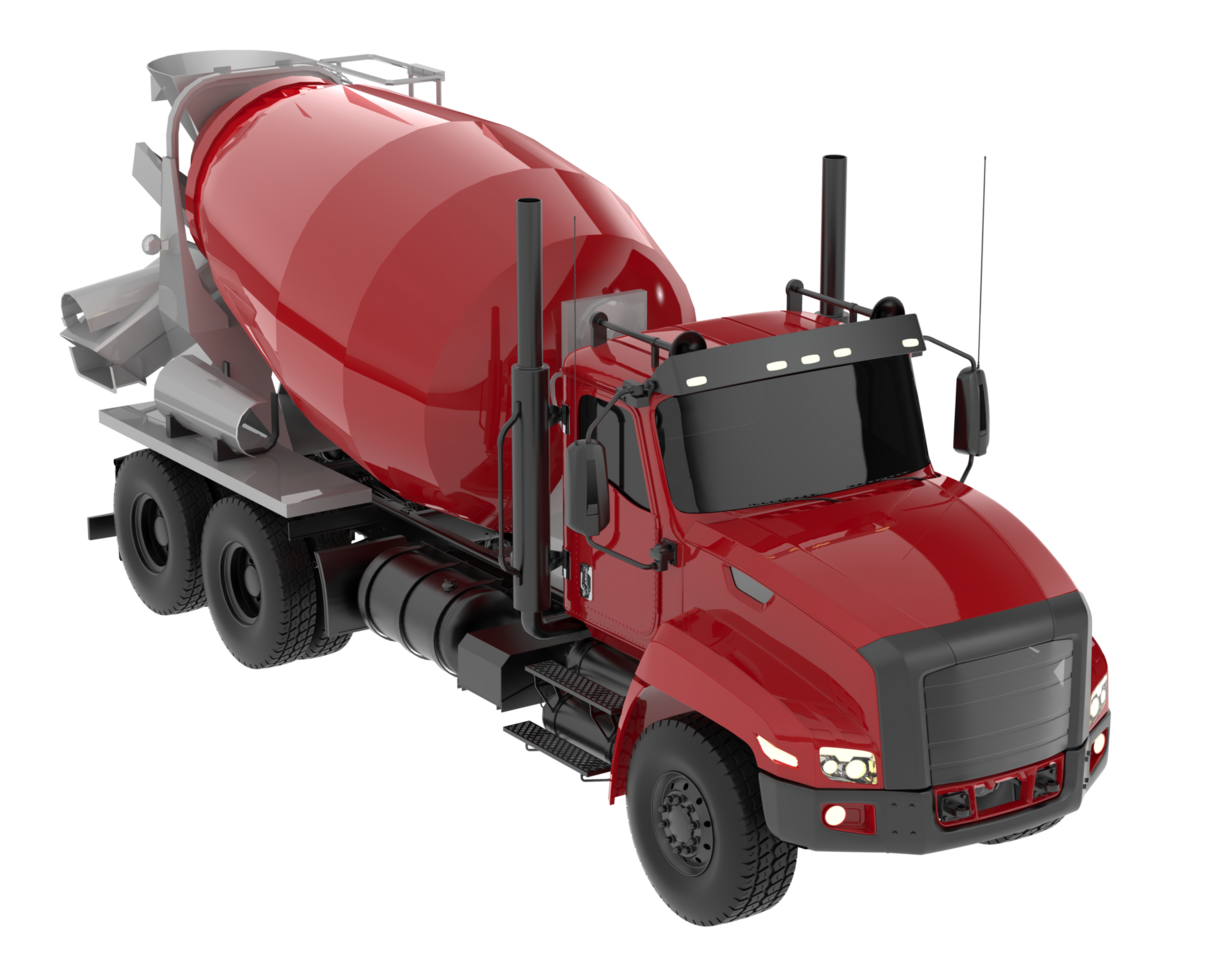 Concrete mixer truck isolated on background. 3d rendering - illustration png