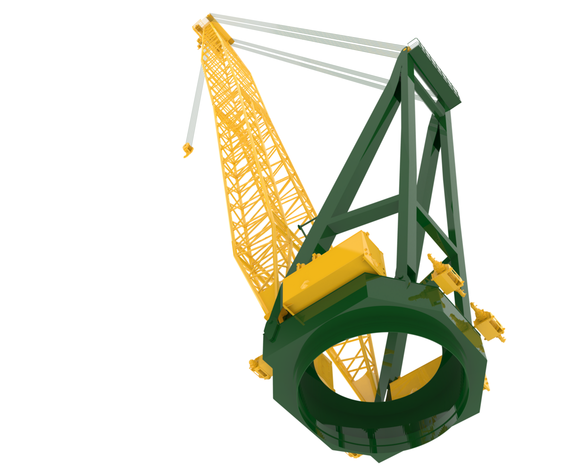 Construction crane isolated on background. 3d rendering - illustration png