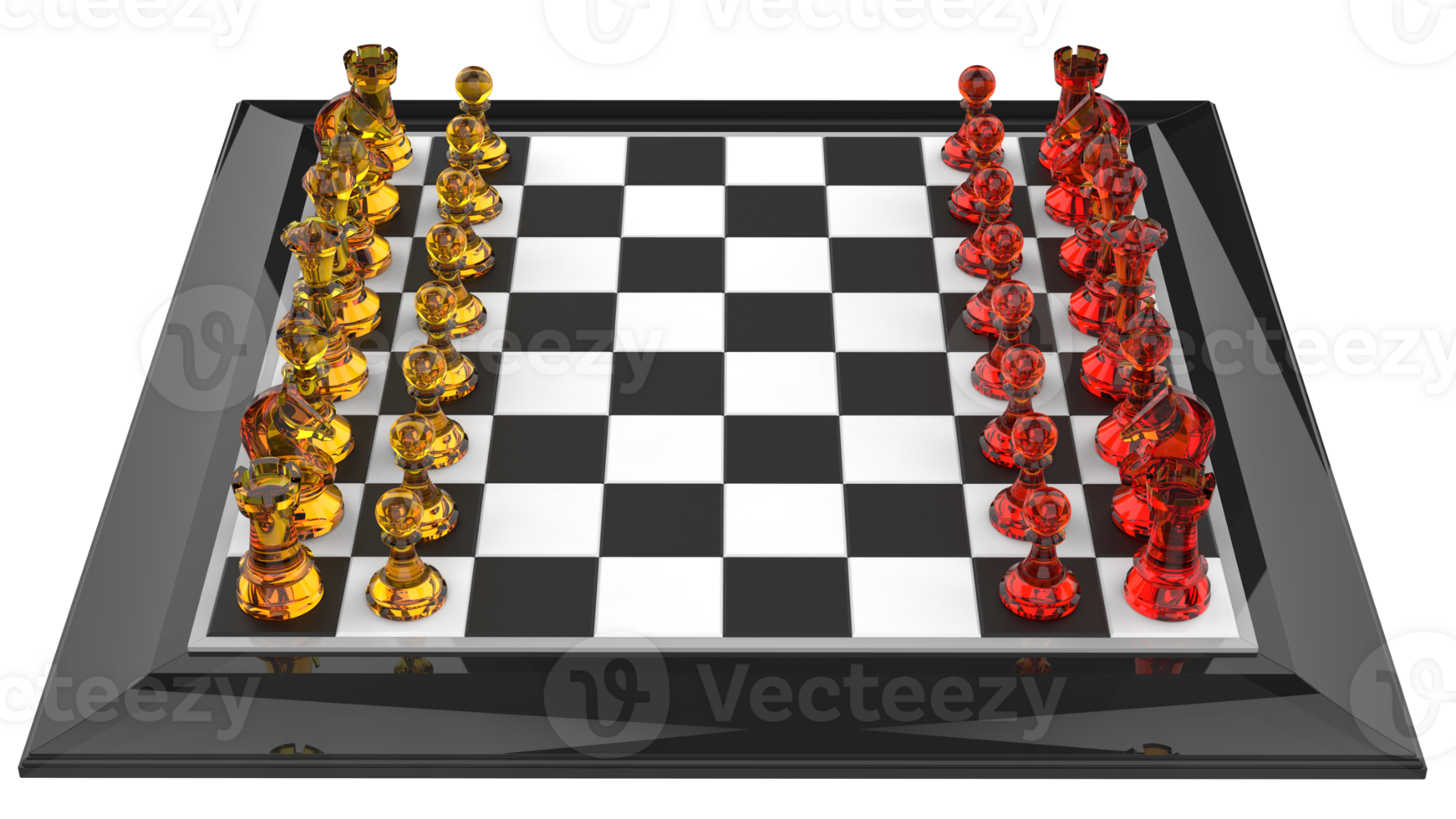 Chess board isolated on background. Ideal for large publications or printing. 3d rendering - illustration png