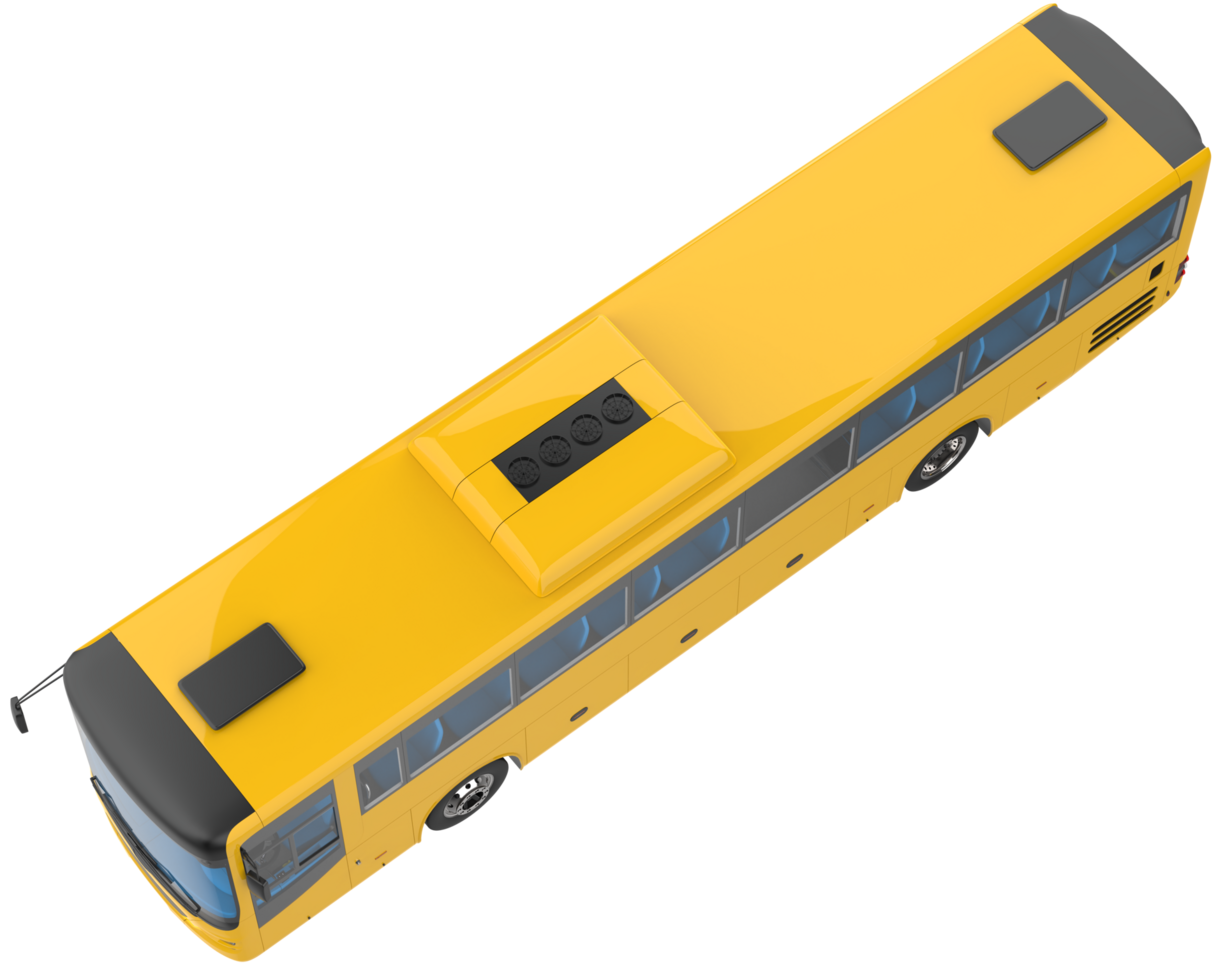 City bus isolated on background. 3d rendering - illustration png