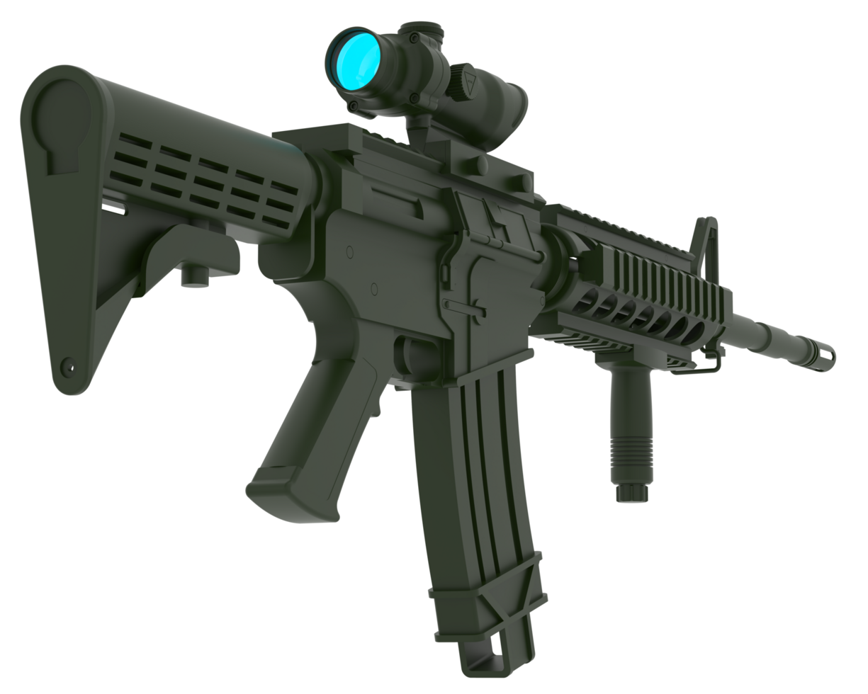 Firearm isolated on background. 3d rendering - illustration png