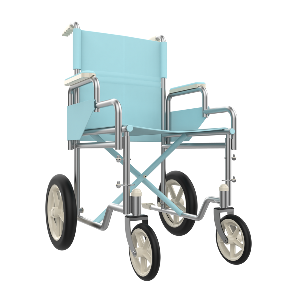 Hospital wheelchair isolated on background. 3d rendering - illustration png