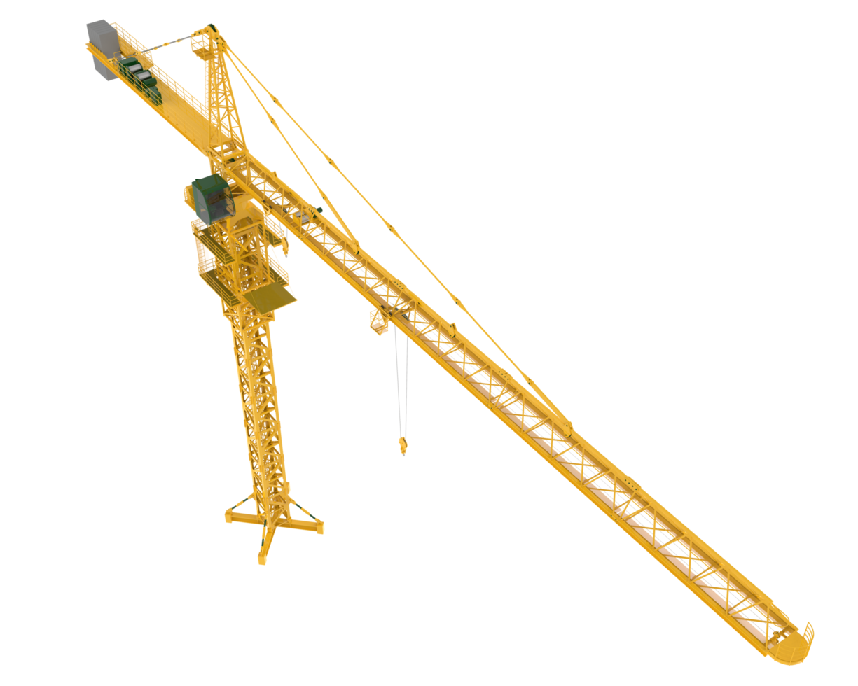 Construction crane isolated on background. 3d rendering - illustration png