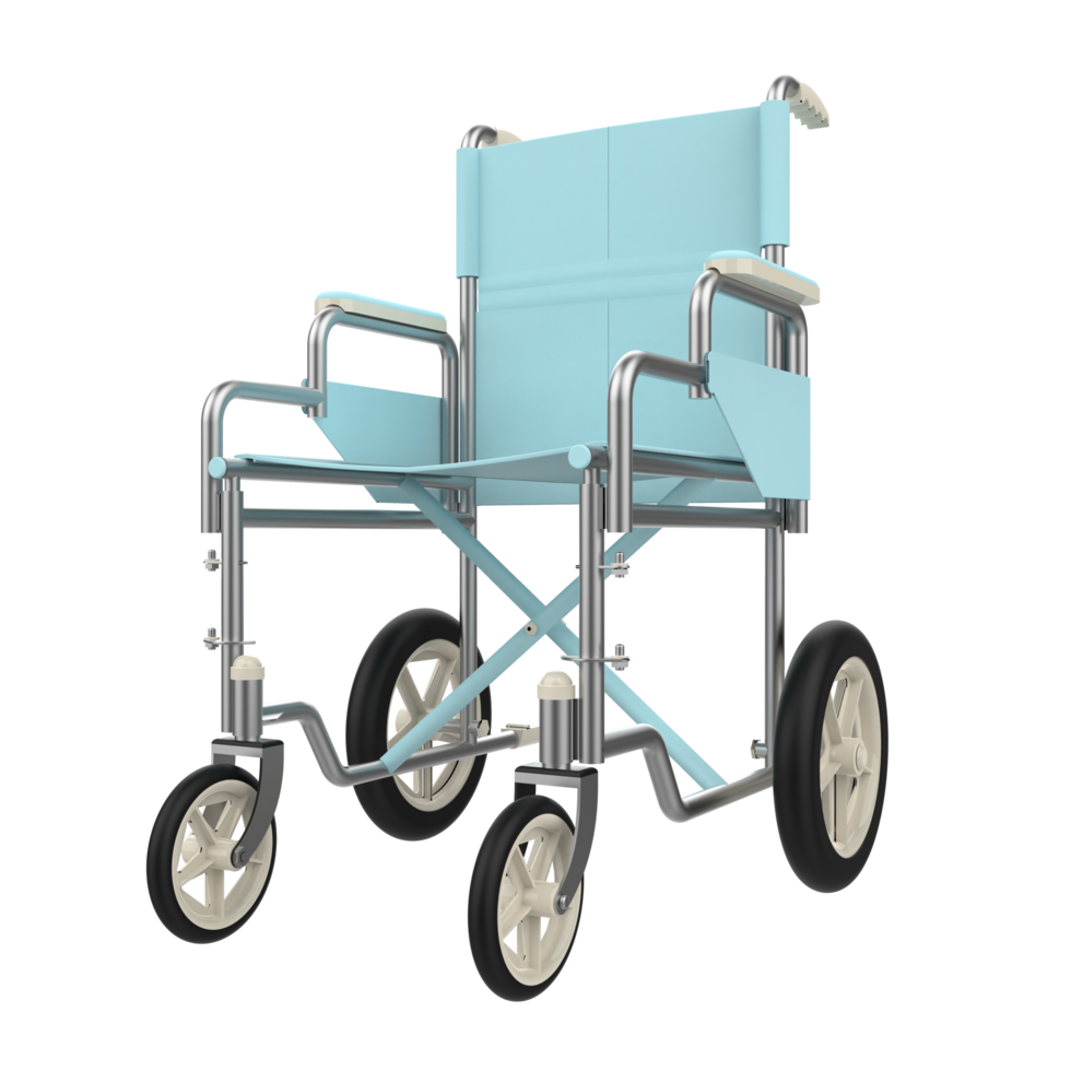 Hospital wheelchair isolated on background. 3d rendering - illustration png