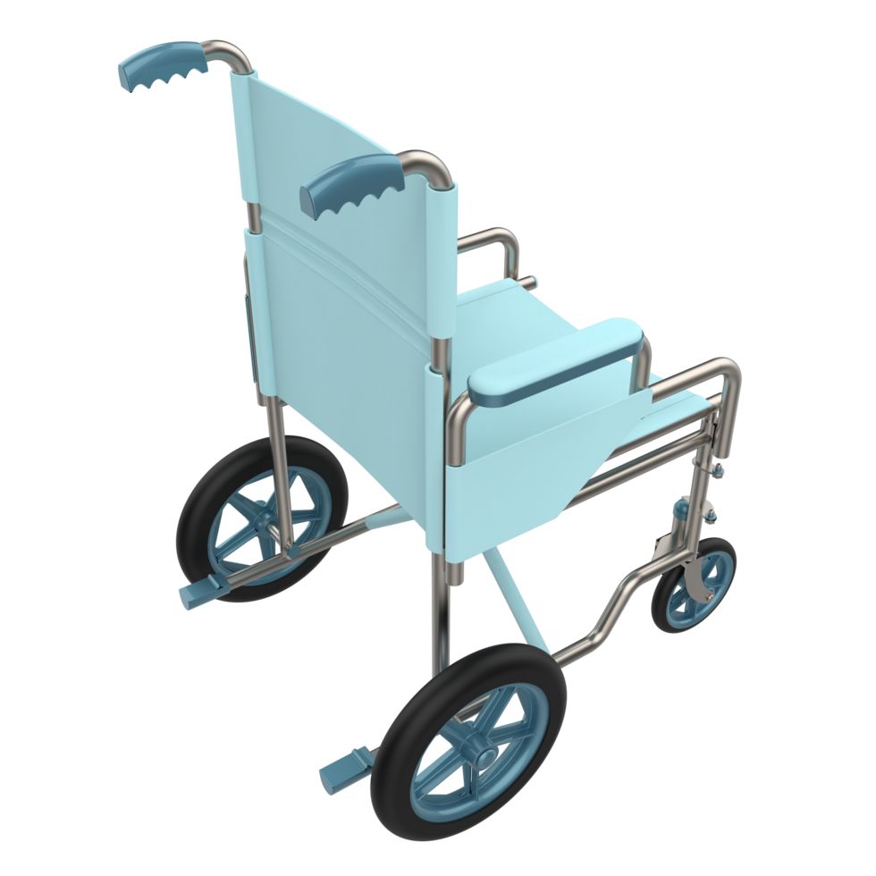Hospital wheelchair isolated on background. 3d rendering - illustration png