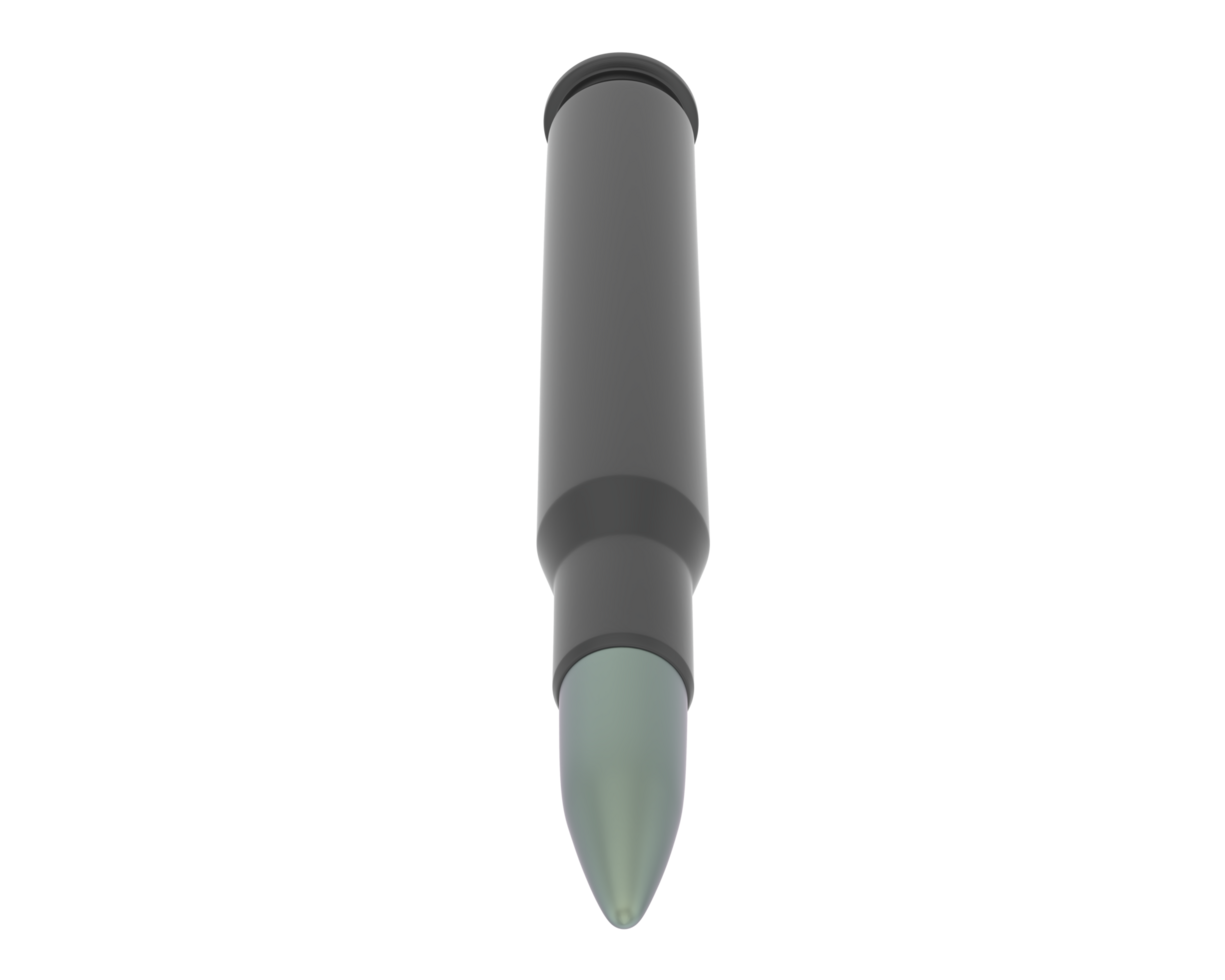 Bullet isolated on background. 3d rendering - illustration png