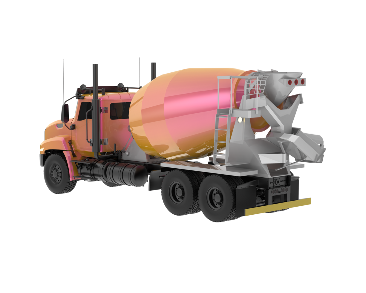 Concrete mixer truck isolated on background. 3d rendering - illustration png