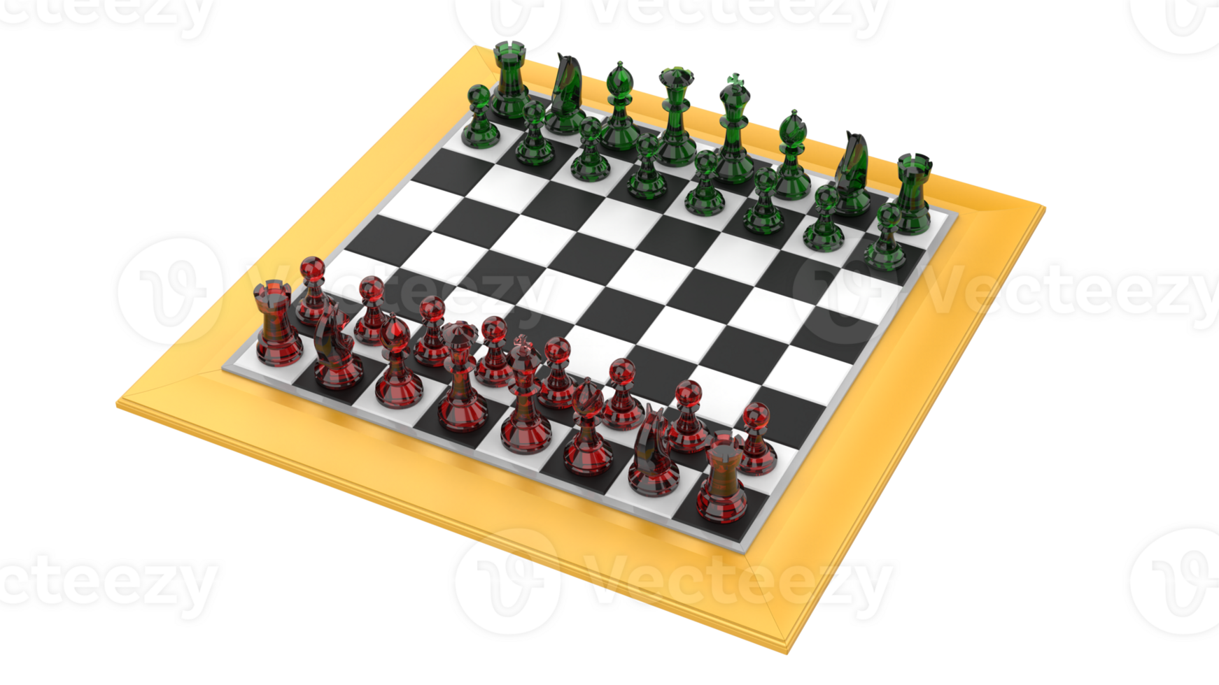 Chess board isolated on background. Ideal for large publications or printing. 3d rendering - illustration png