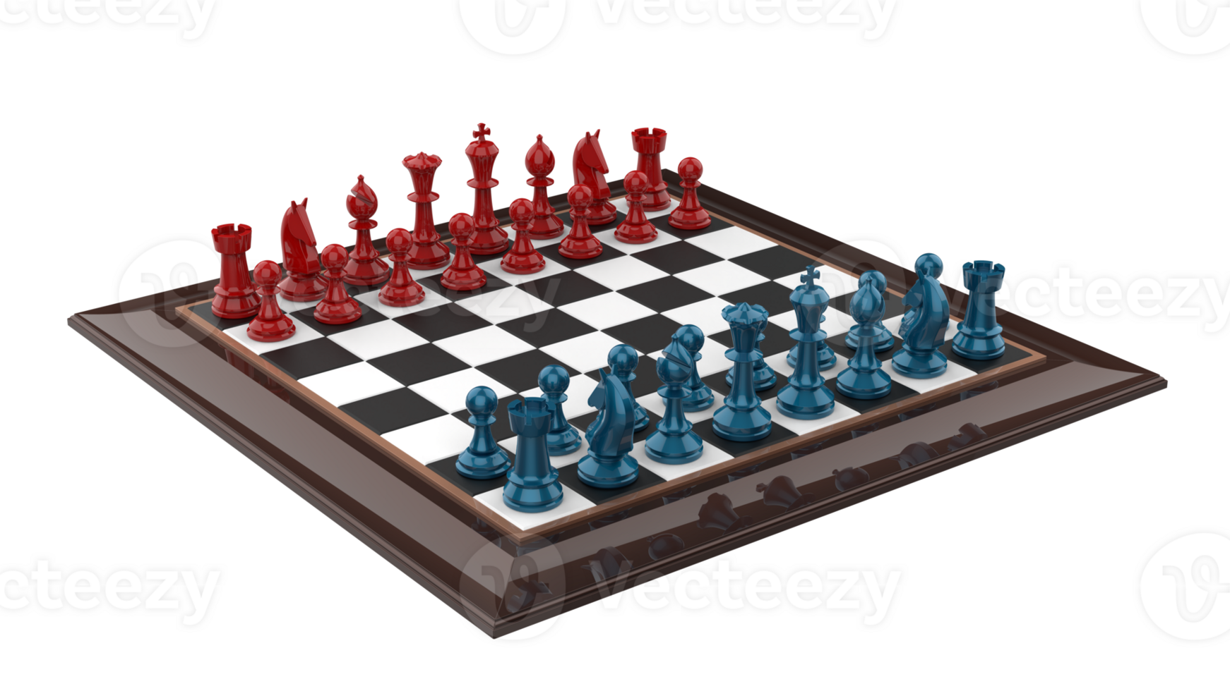 Chess board isolated on background. Ideal for large publications or printing. 3d rendering - illustration png