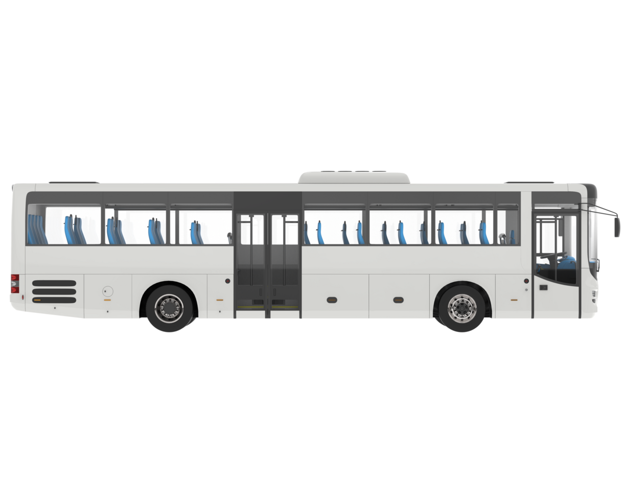 City bus isolated on background. 3d rendering - illustration png
