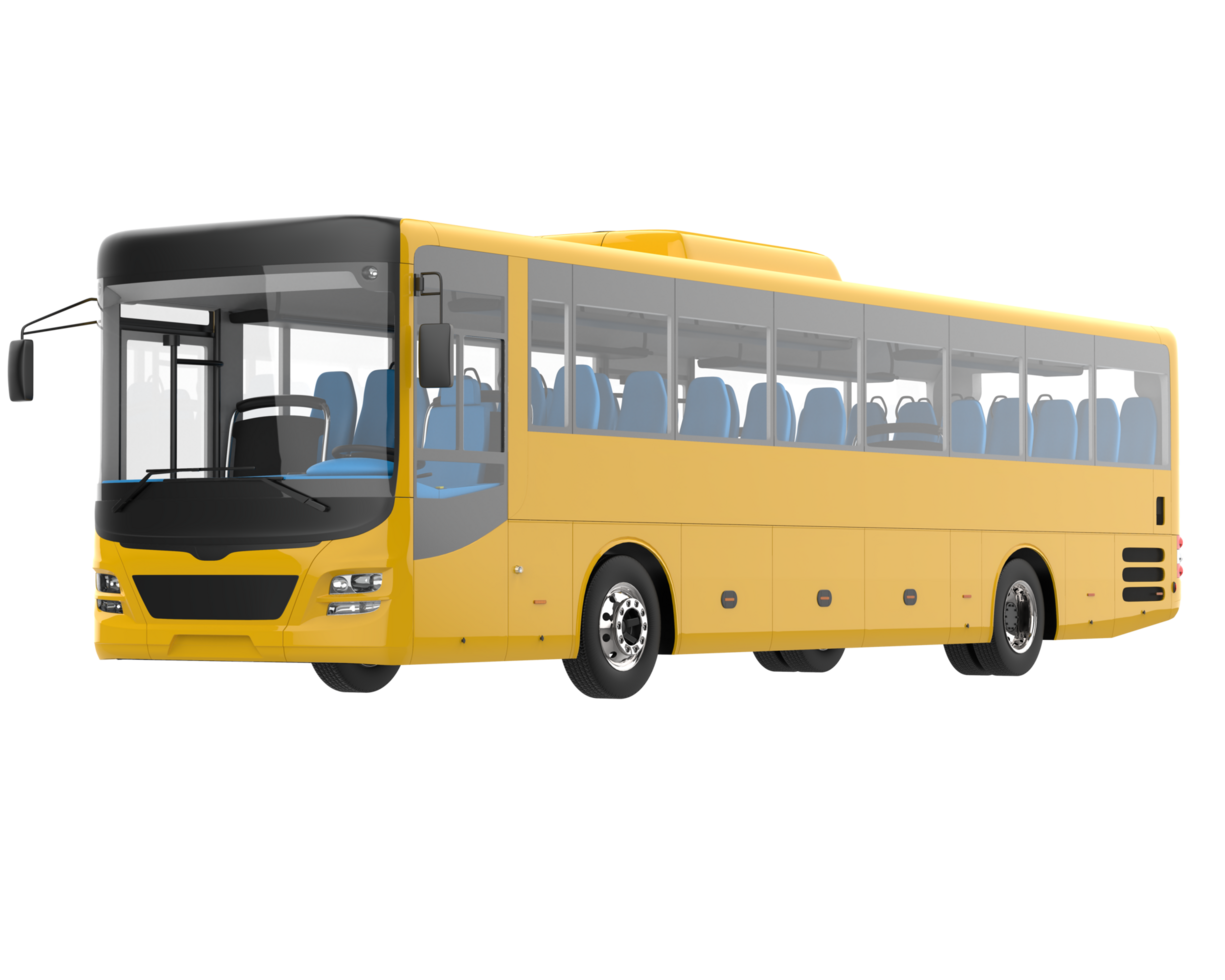 City bus isolated on background. 3d rendering - illustration png