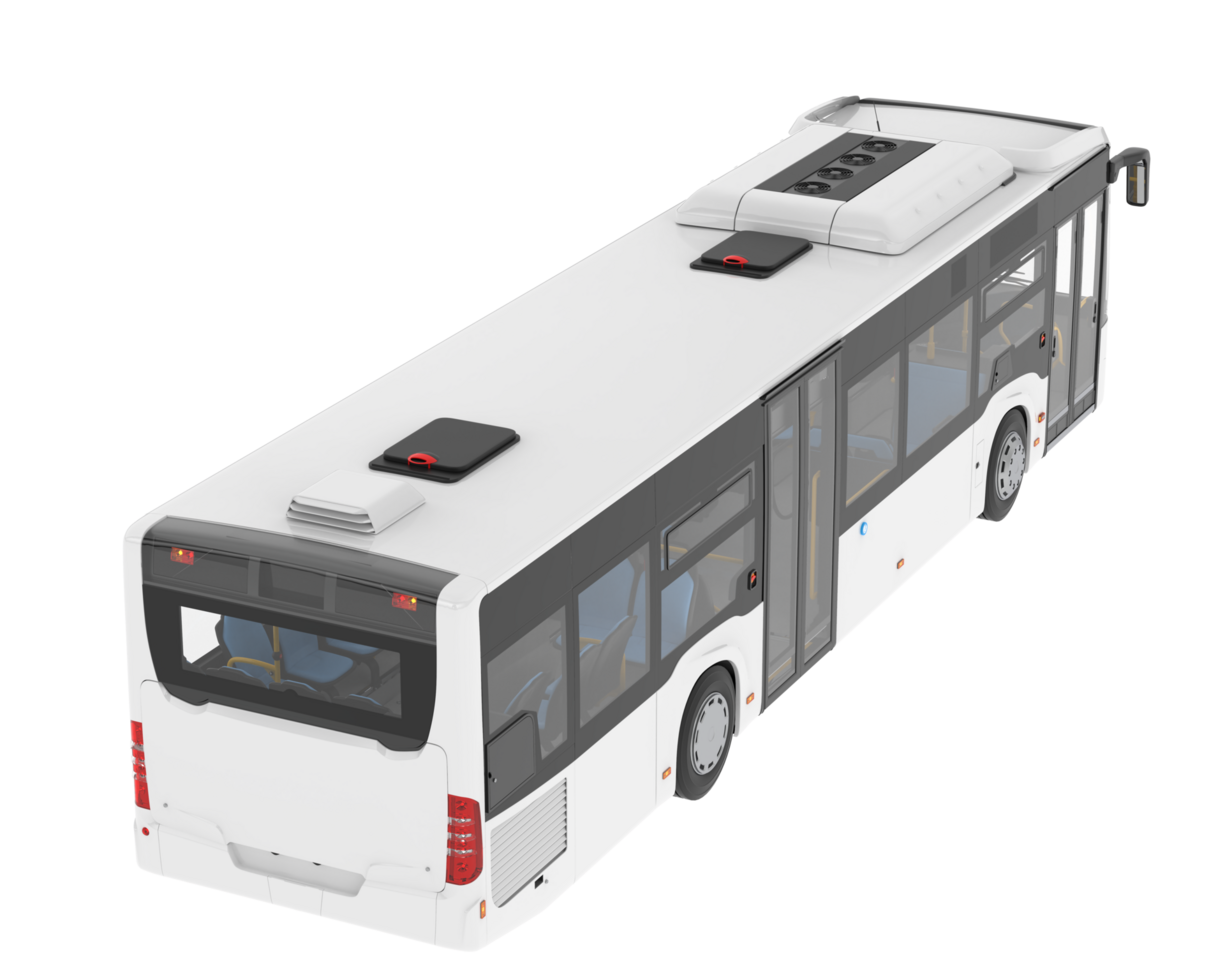 città autobus isolato su sfondo. 3d interpretazione - illustrazione png