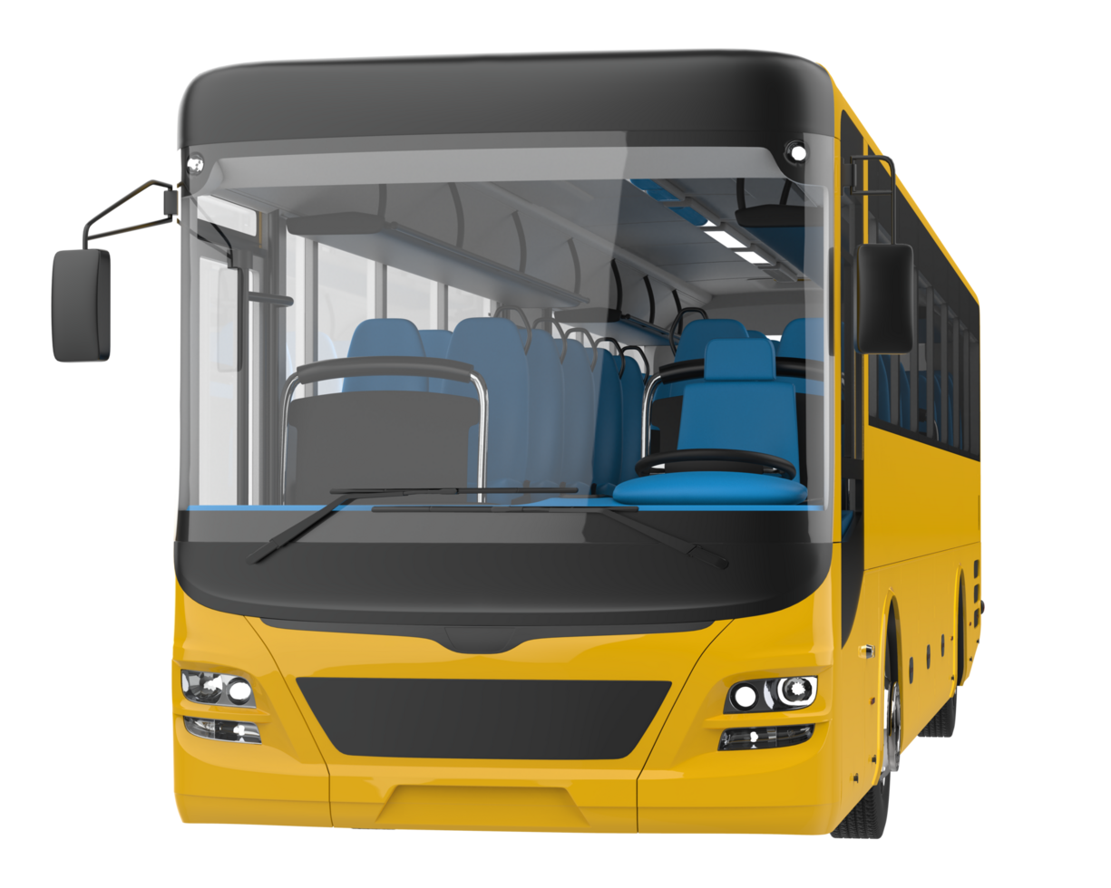 City bus isolated on background. 3d rendering - illustration png