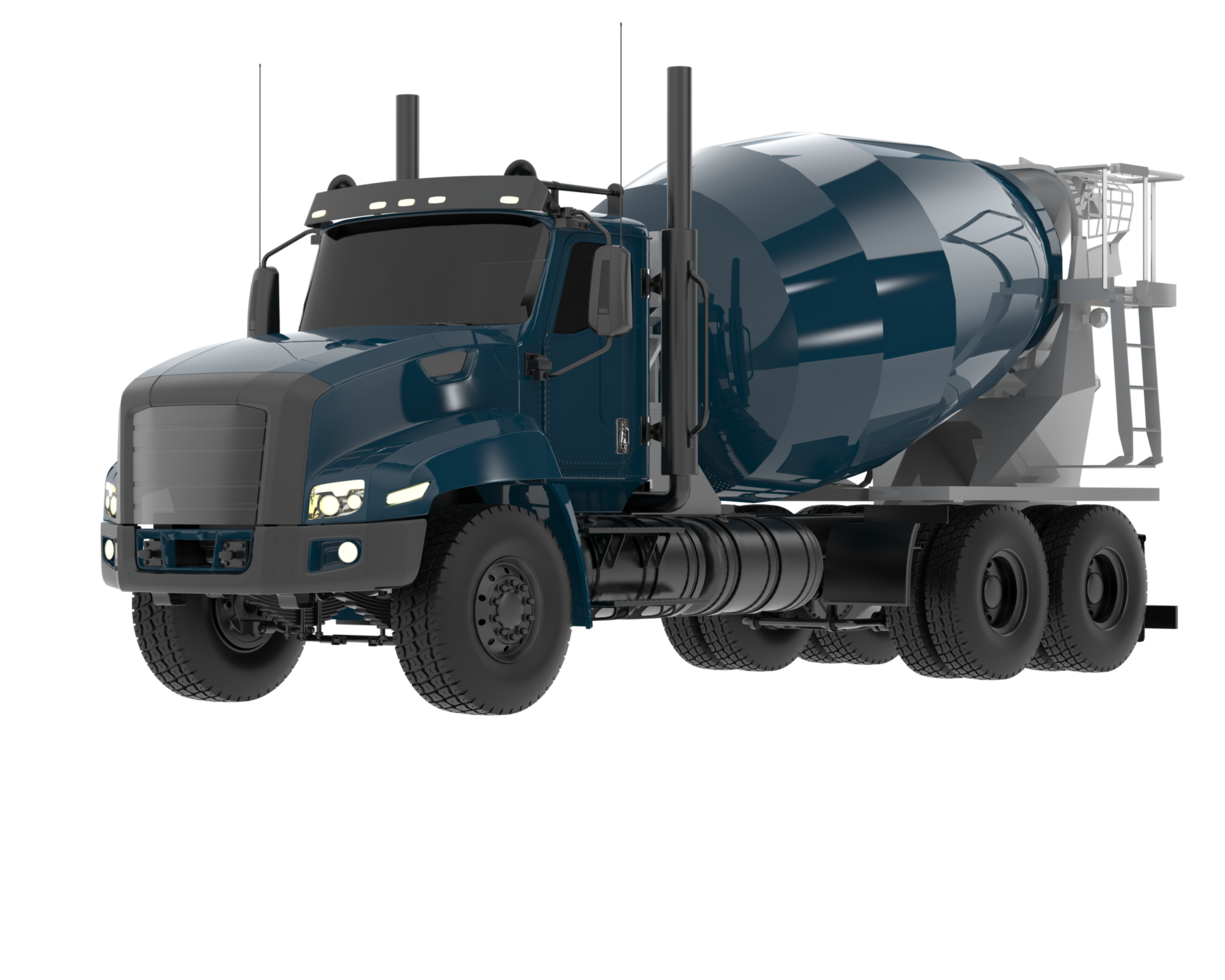 Concrete mixer truck isolated on background. 3d rendering - illustration png