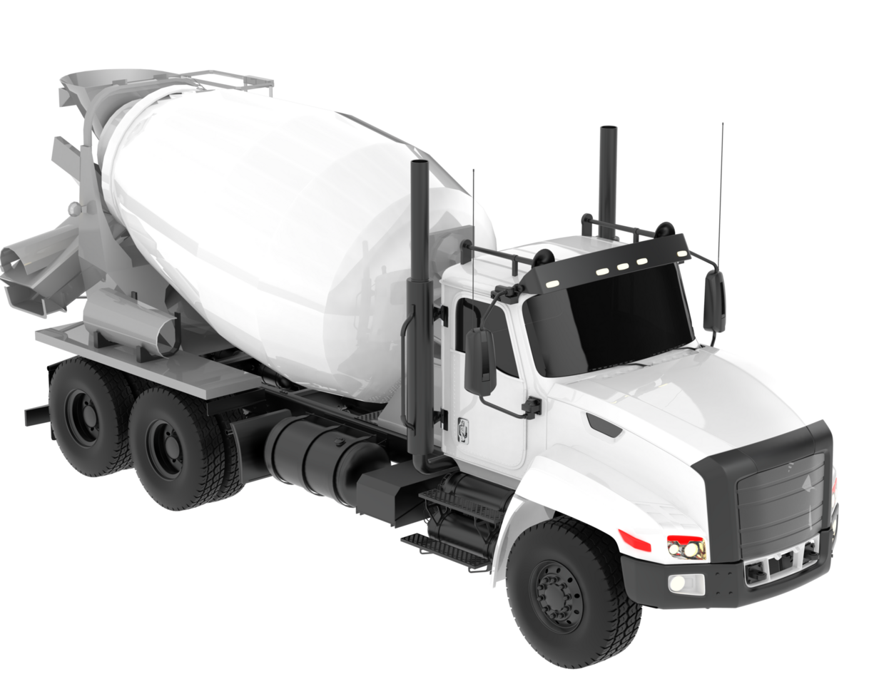 Concrete mixer truck isolated on background. 3d rendering - illustration png