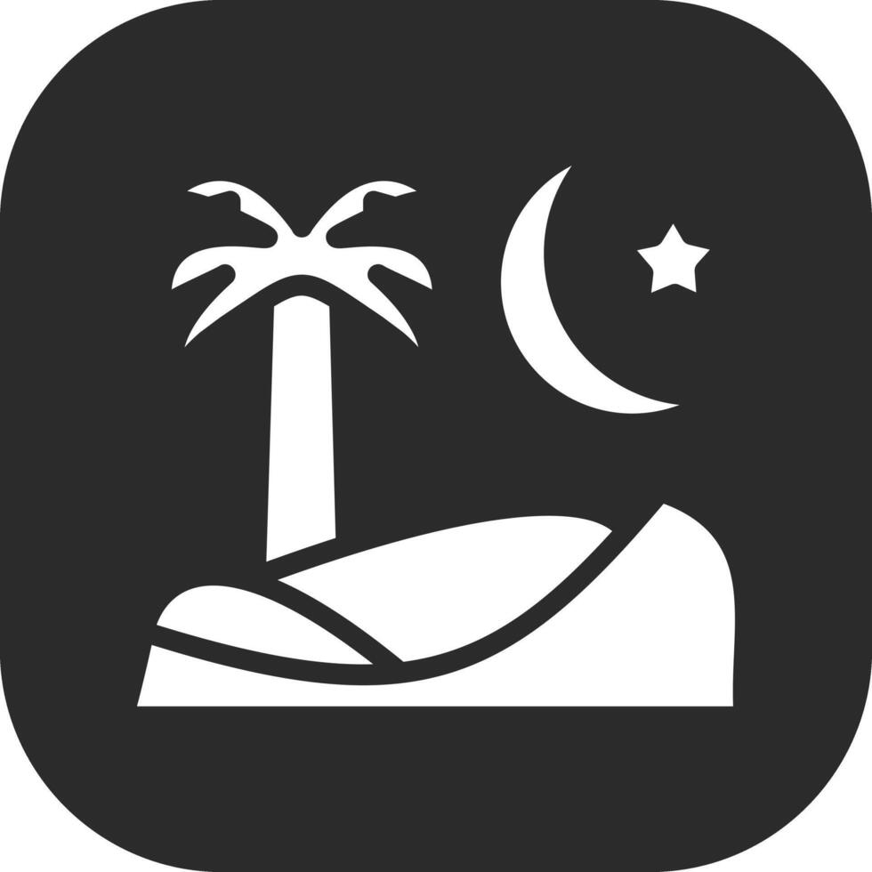 Desert Night Vector Icon