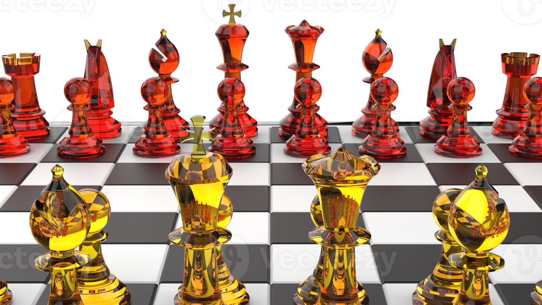 Chess board isolated on background. Ideal for large publications or printing. 3d rendering - illustration png