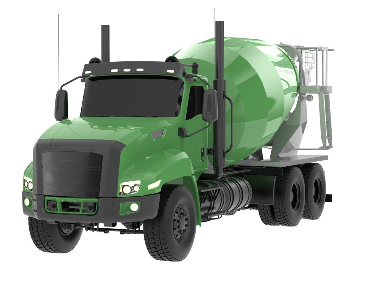 Concrete mixer truck isolated on background. 3d rendering - illustration png