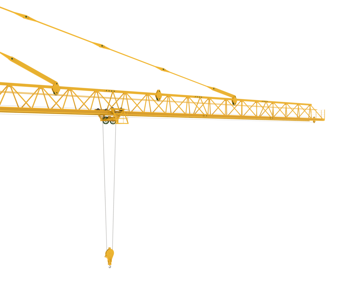 Construction crane isolated on background. 3d rendering - illustration png