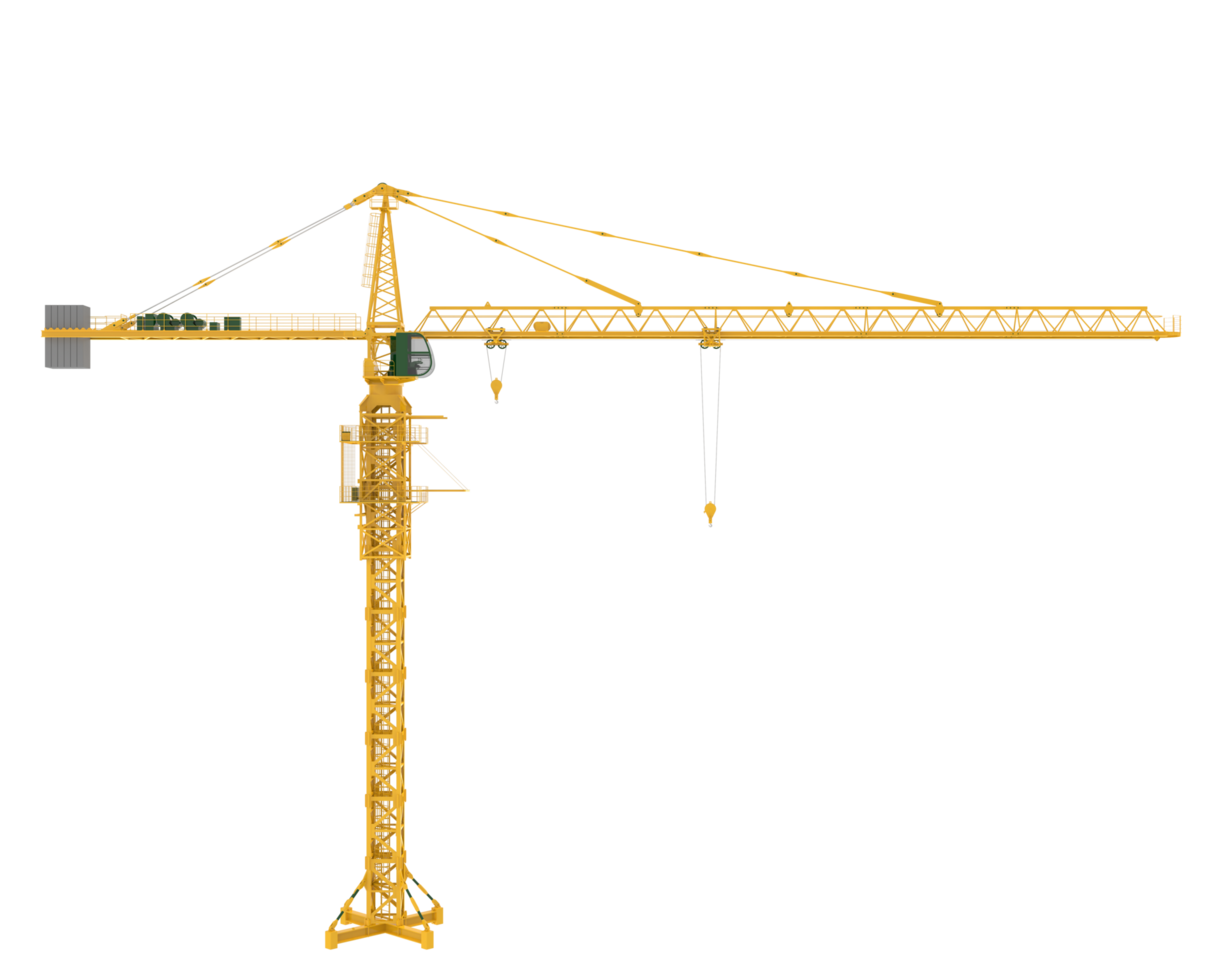 Construction crane isolated on background. 3d rendering - illustration png