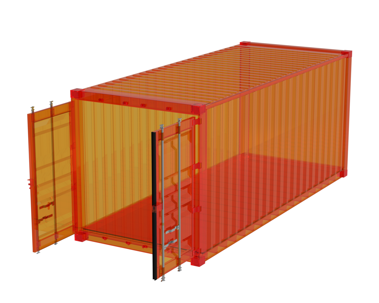 Open container isolated on background. 3d rendering - illustration png