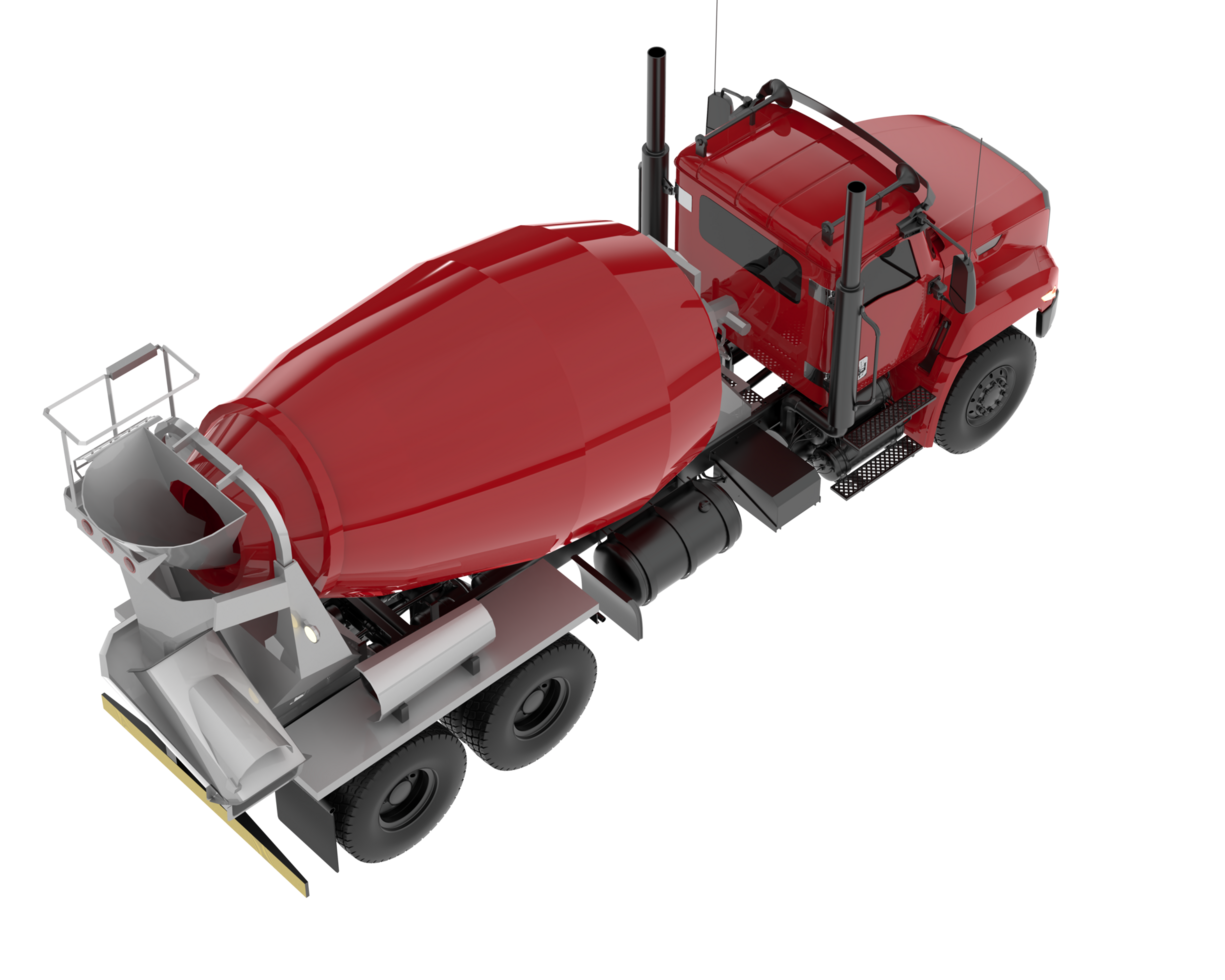 Concrete mixer truck isolated on background. 3d rendering - illustration png