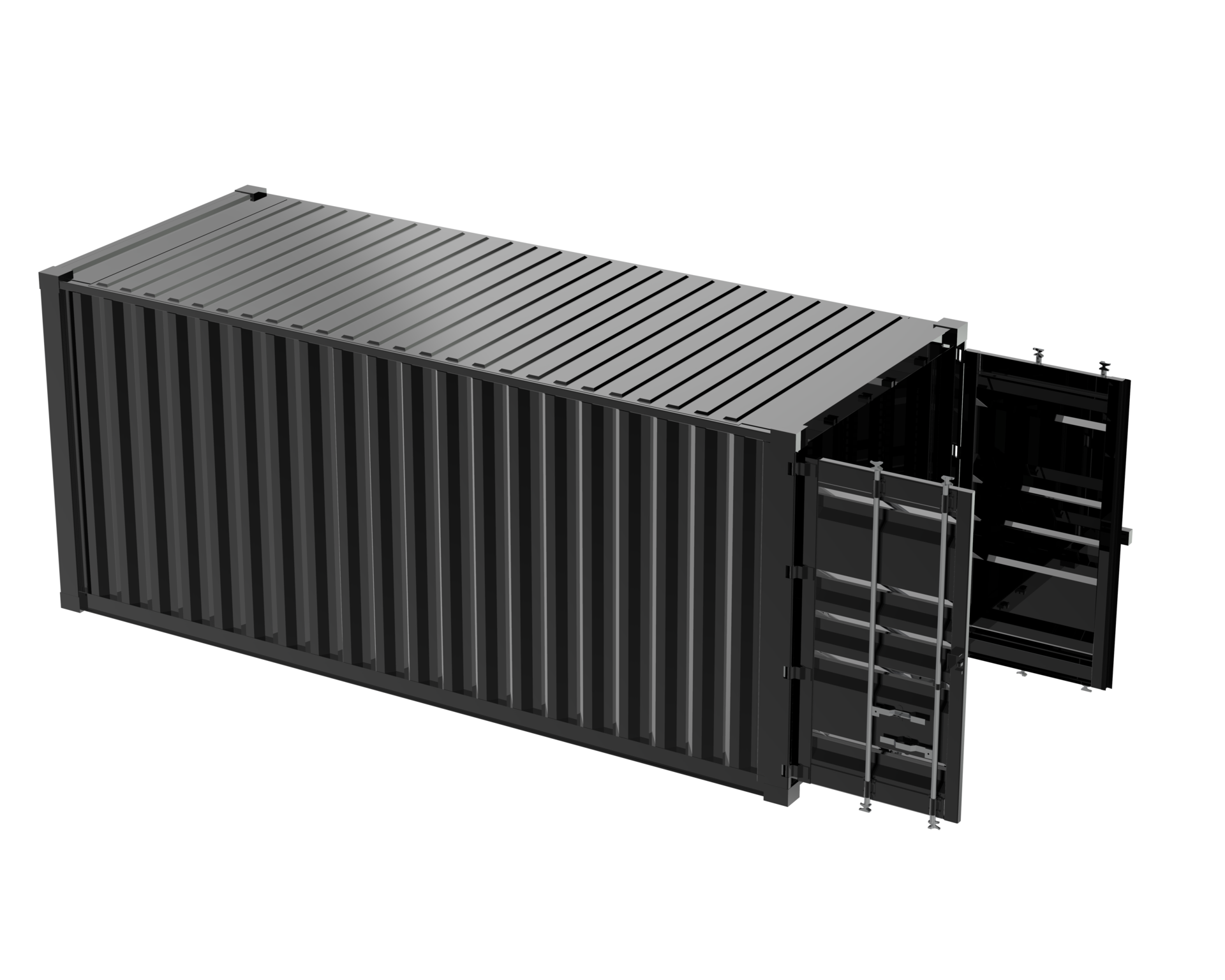 Open container isolated on background. 3d rendering illustration