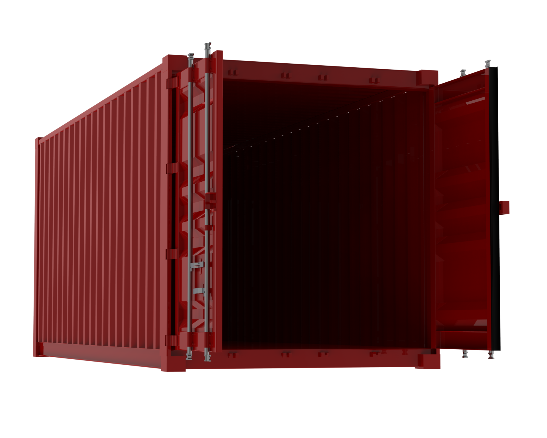 Open container isolated on background. 3d rendering illustration