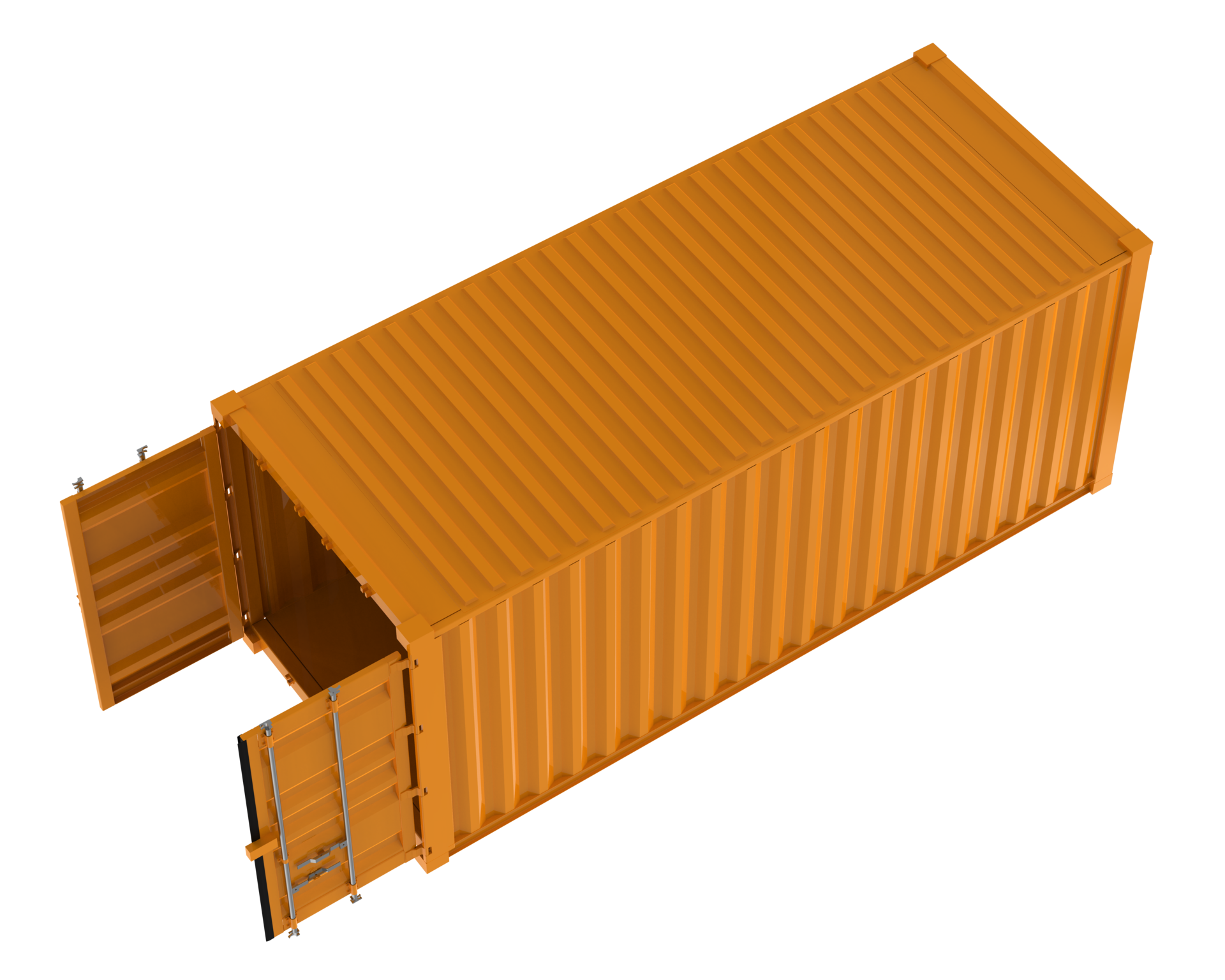 Open container isolated on background. 3d rendering illustration