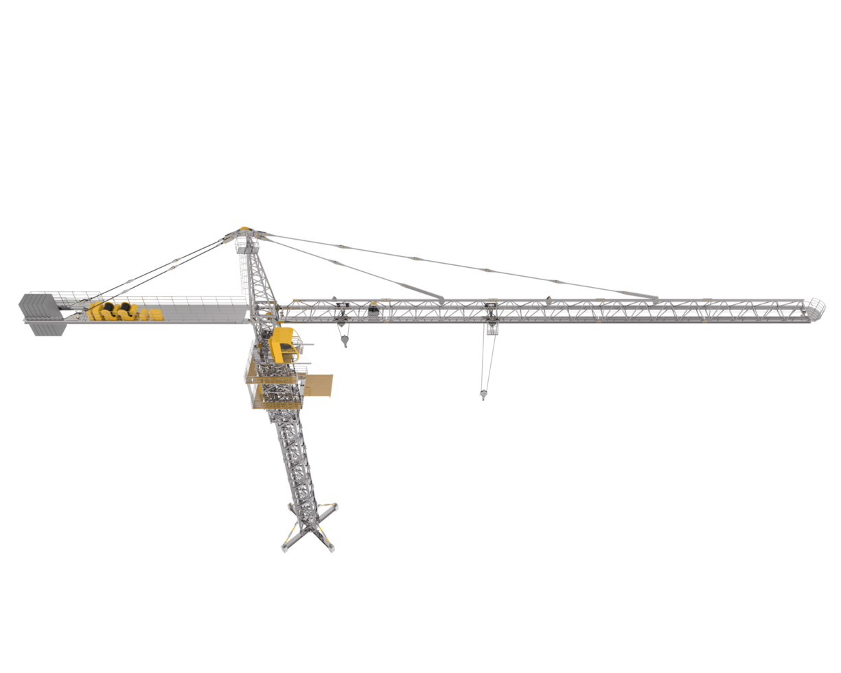 Construction crane isolated on background. 3d rendering - illustration png