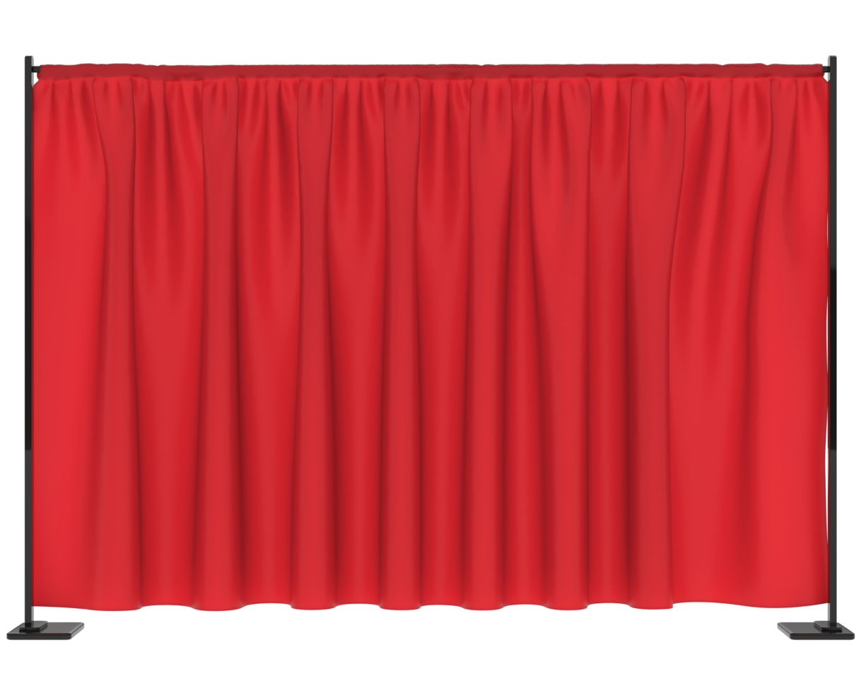 Curtain event divider isolated on background. 3d rendering - illustration png