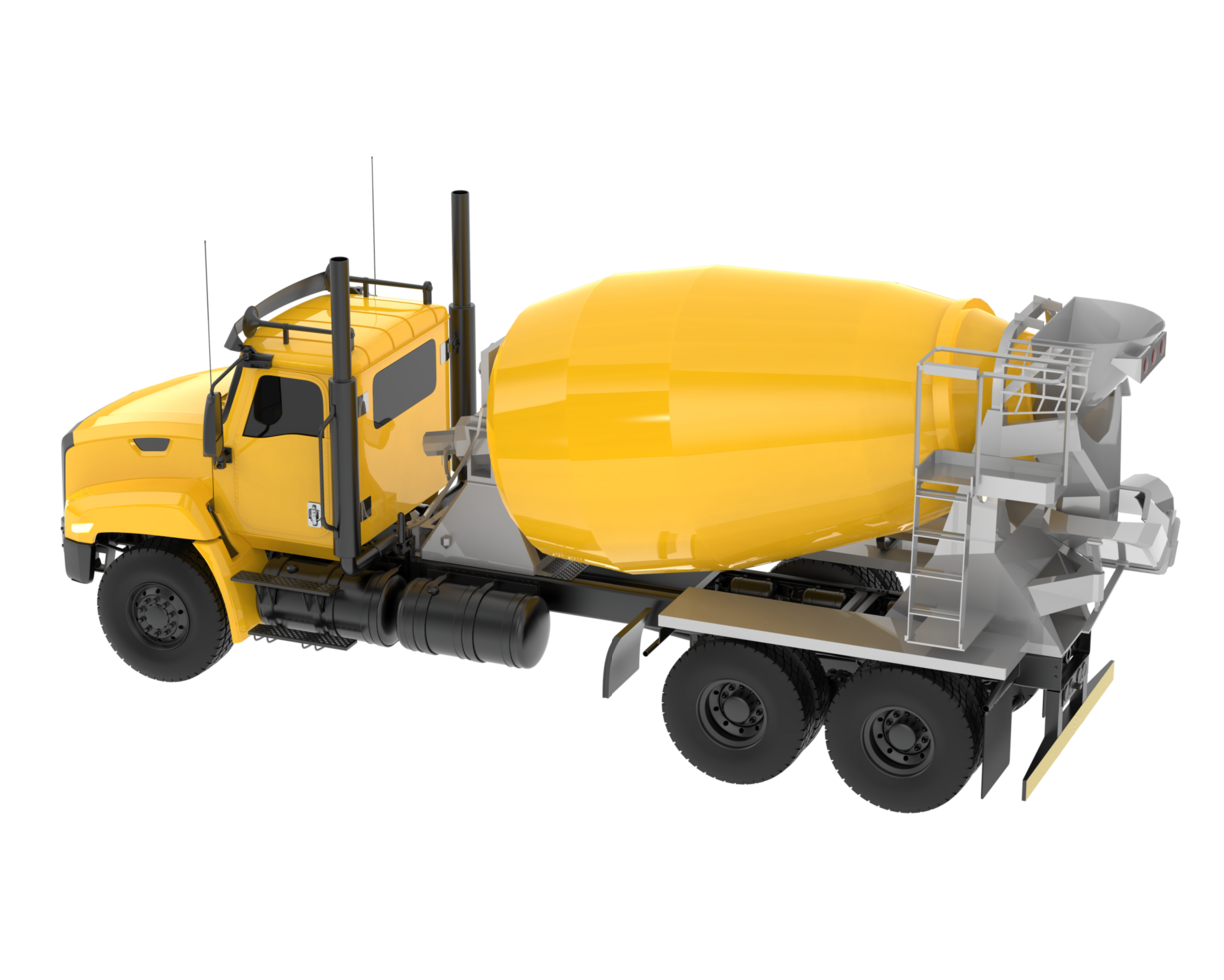 Concrete mixer truck isolated on background. 3d rendering - illustration png