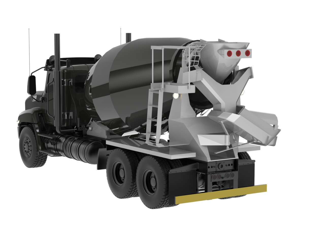 Concrete mixer truck isolated on background. 3d rendering - illustration png