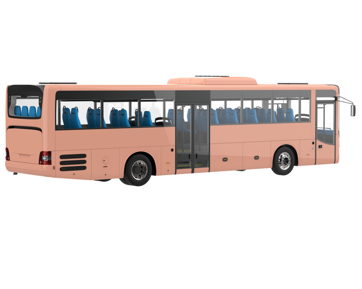 City bus isolated on background. 3d rendering - illustration png