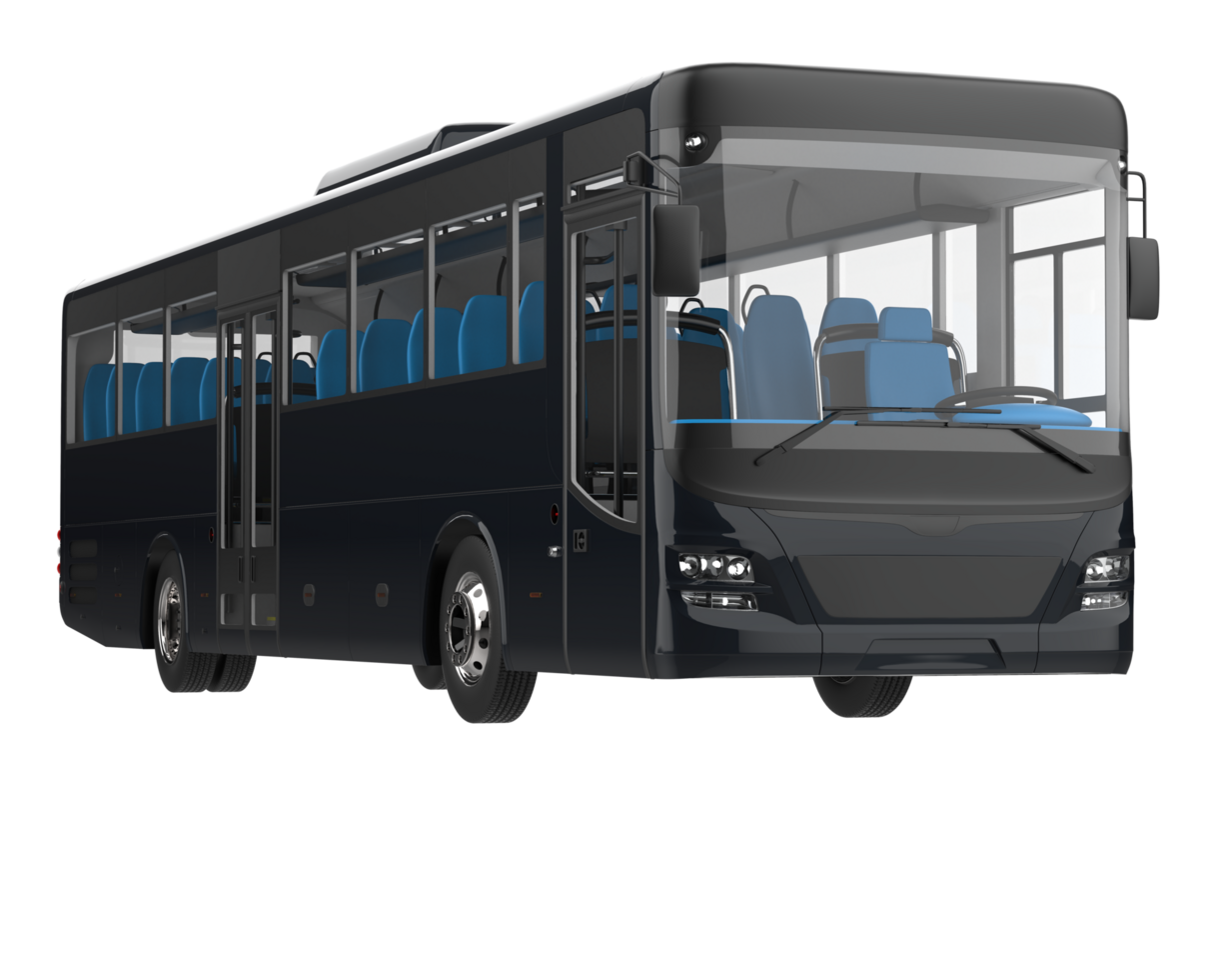 City bus isolated on background. 3d rendering - illustration png