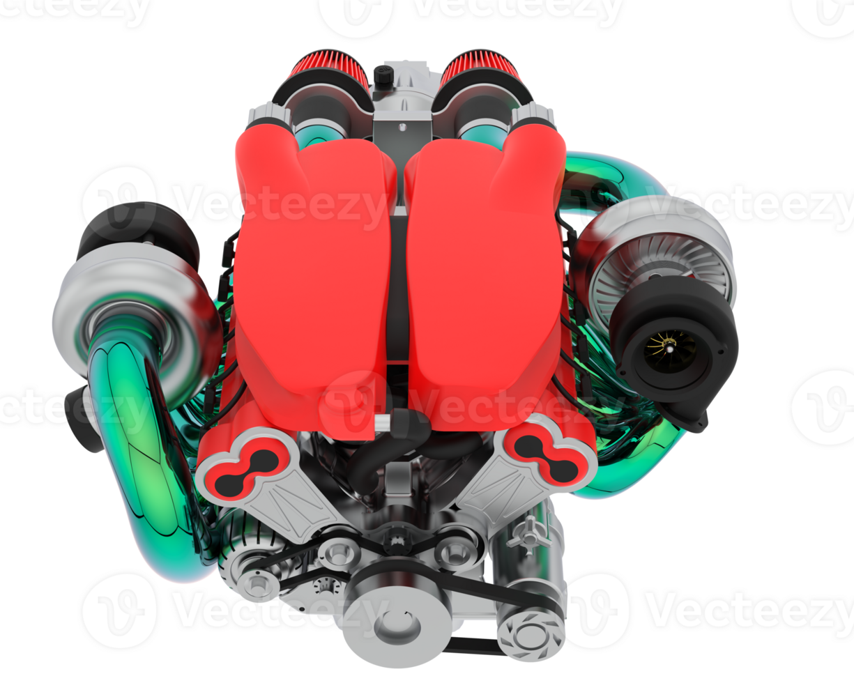 Supercar engine isolated on background. 3d rendering - illustration png