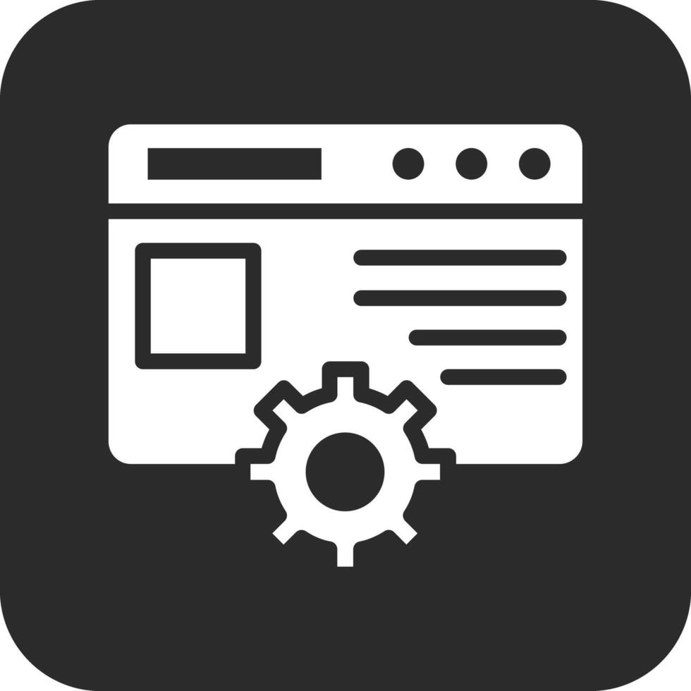 icono de vector de configuración de sitio web