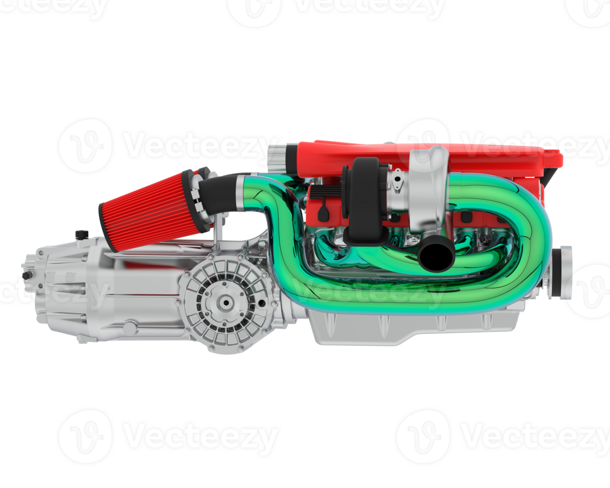 Supercar engine isolated on background. 3d rendering - illustration png
